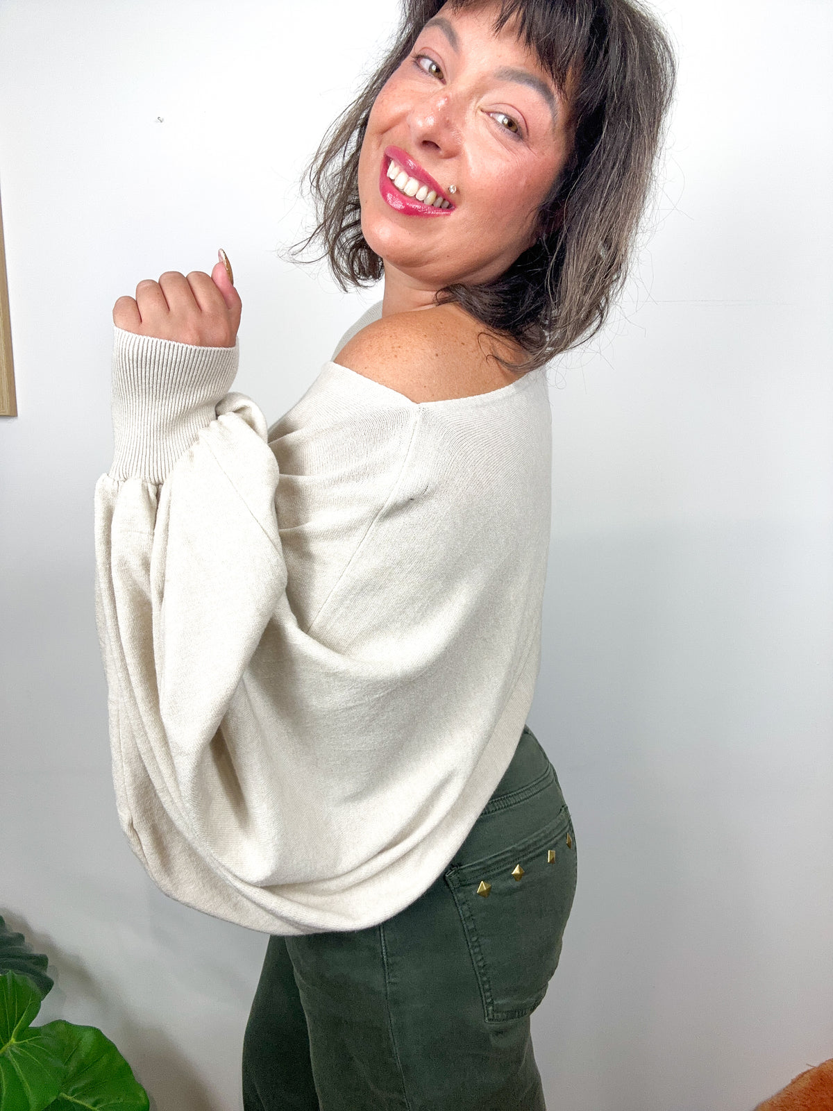 Maglia Poncho Crop