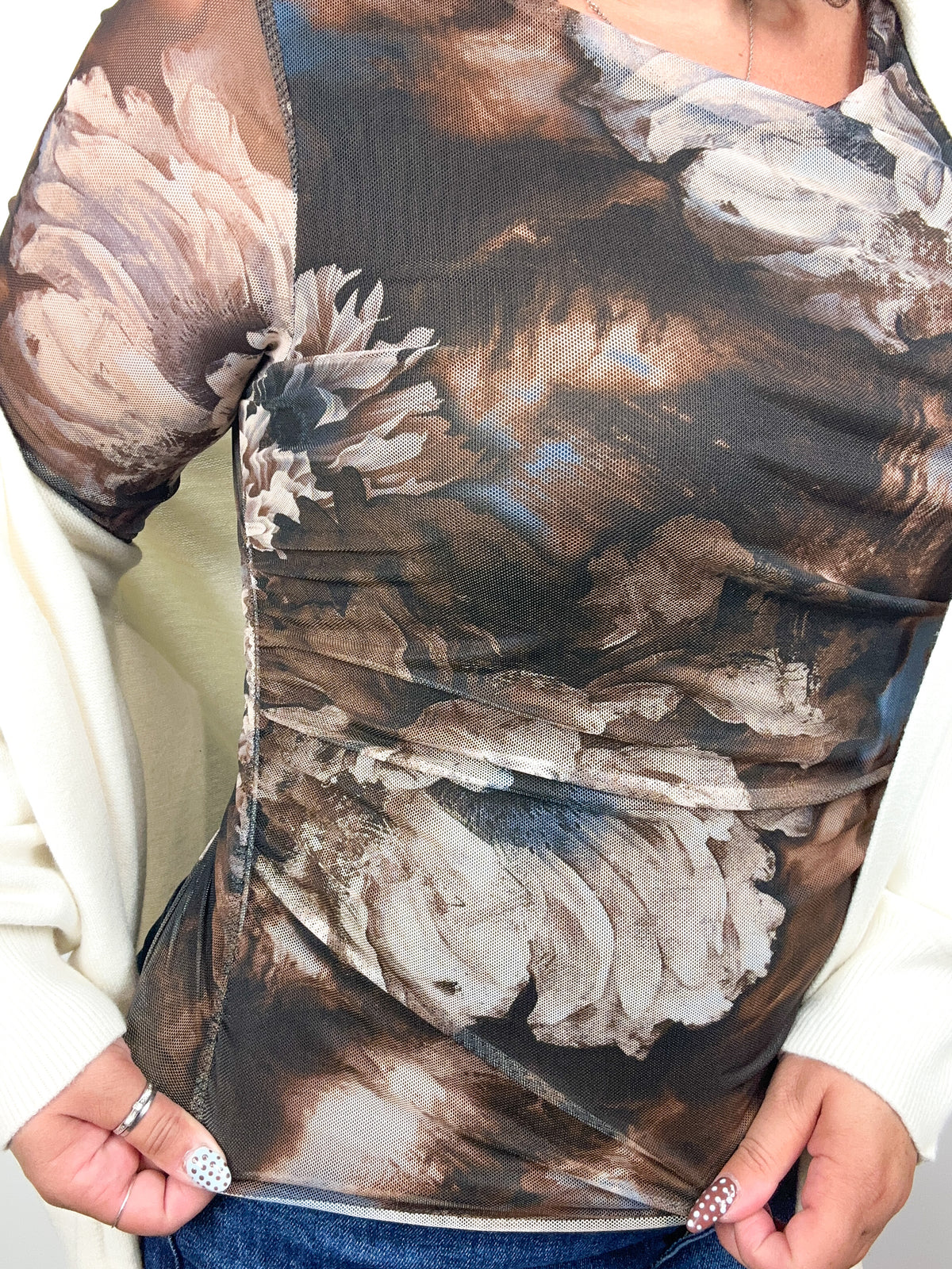 Maglia in Tulle Flowers