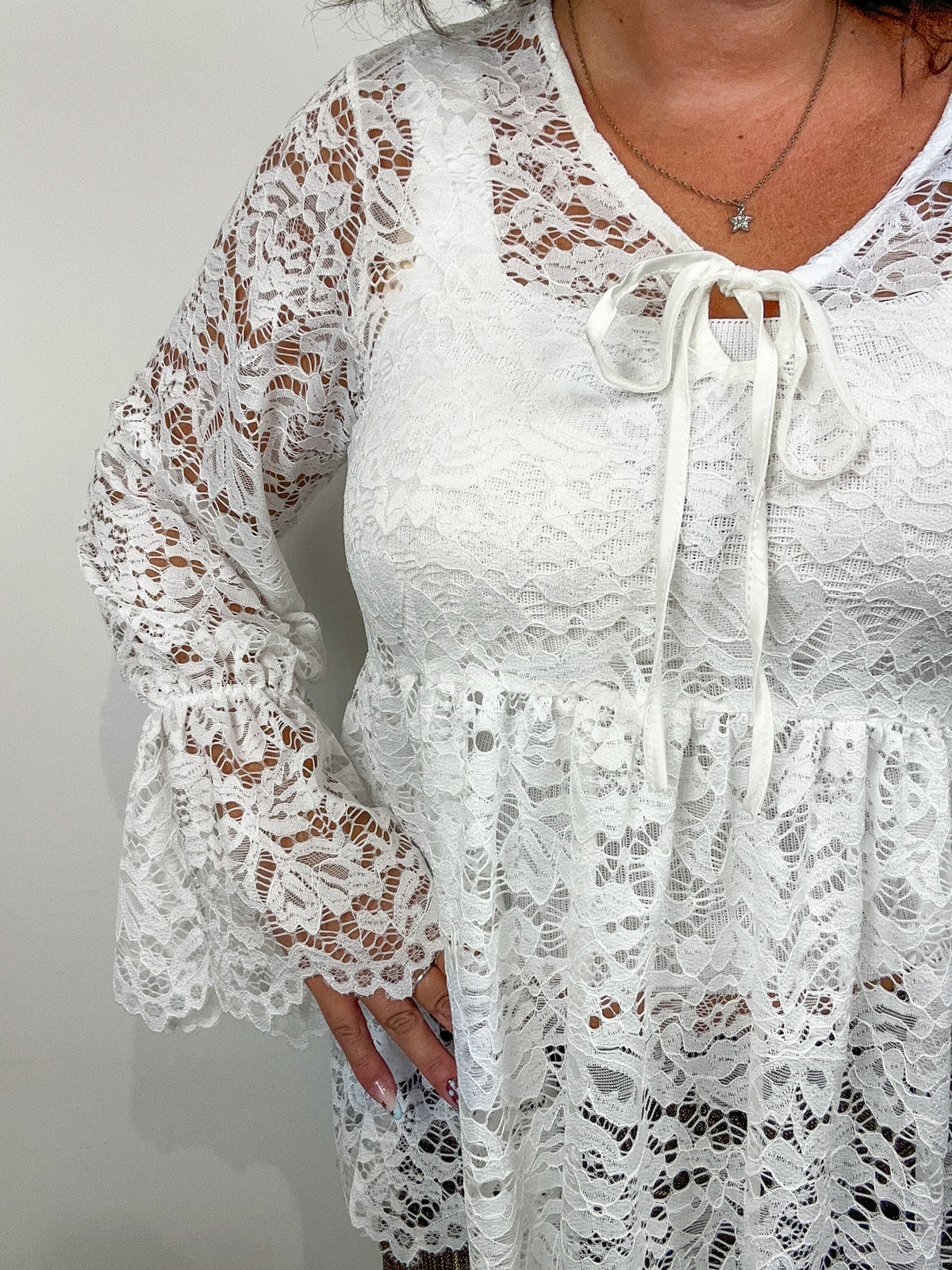 Casacca Boho in pizzo traforato