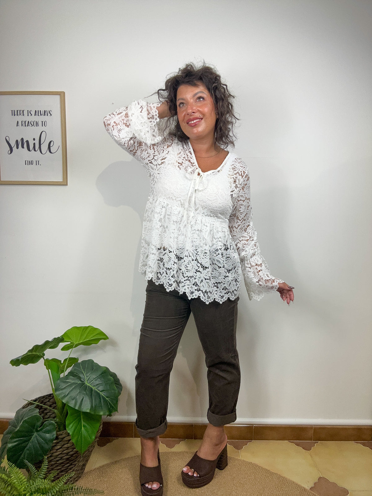 Casacca Boho in pizzo traforato