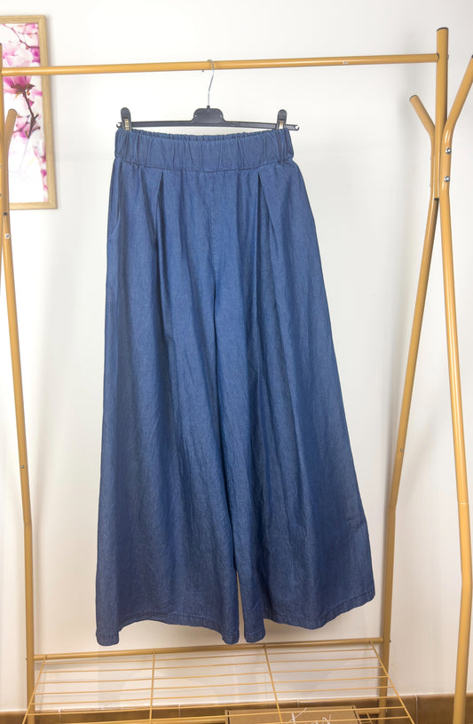 Pantaloni Palazzo Jeans Leggero